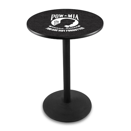 Holland Bar Stool Co 42" Blk Wrinkle POW/MIA Pub Table L214B4228POWMIA